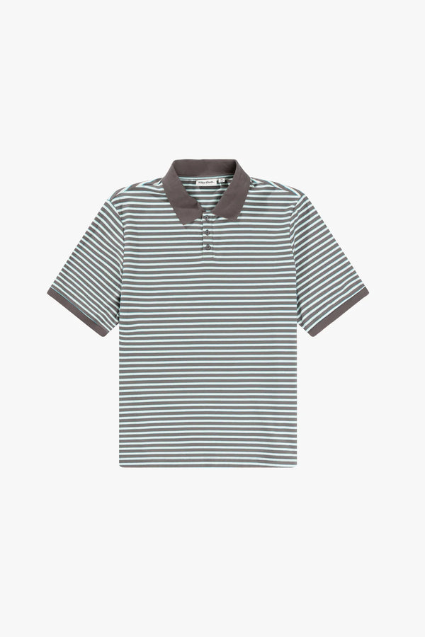 Rhythm Stripe Polo T-shirt - Charcoal