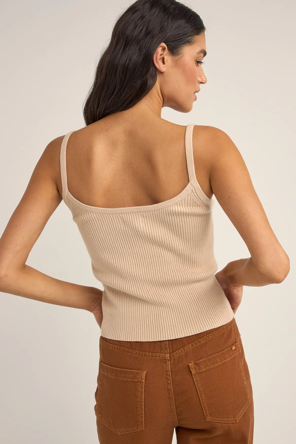 Rhythm Yumi Knit Vest Top - Sand