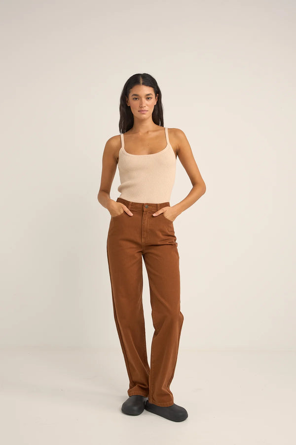 Rhythm Yumi Knit Vest Top - Sand