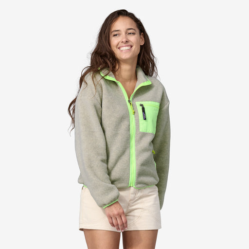 Patagonia Women's Synchilla® Fleece Jacket - Oatmeal Heather w/Salamander Green