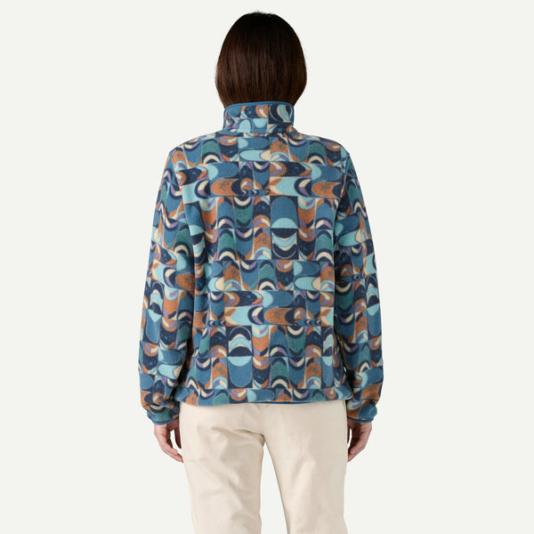 Patagonia Womens Lightweight Synchilla® Snap-T® Pullover Fleece - Swallowtail Geo, Still Blue