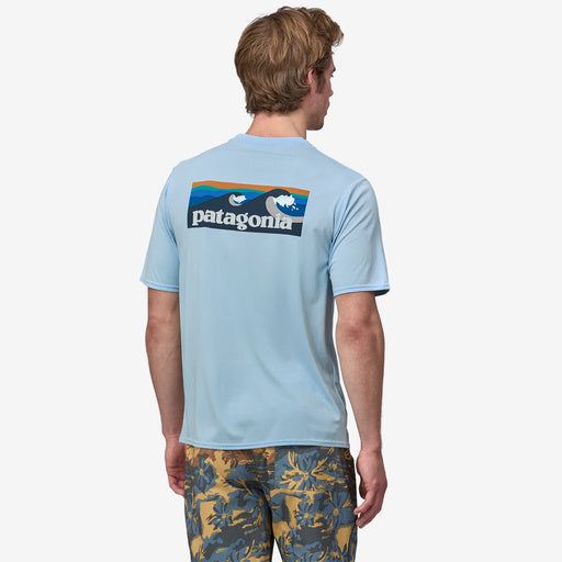 Patagonia Mens Cap Cool Daily Graphic Shirt - Waters - Boardshort Logo: Chilled Blue