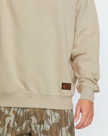Volcom Operators Crewneck Sweater - Light Khaki