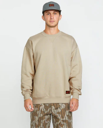 Volcom Operators Crewneck Sweater - Light Khaki