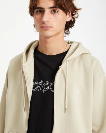 Volcom Single Stone Full Zip Hoodie - Light Khaki