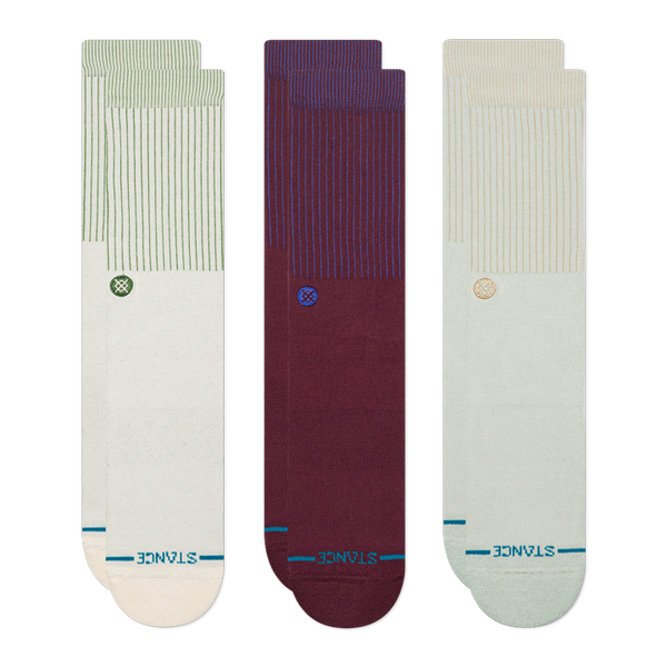 Stance Icon Pop 3 Pack Crew Socks - Canvas