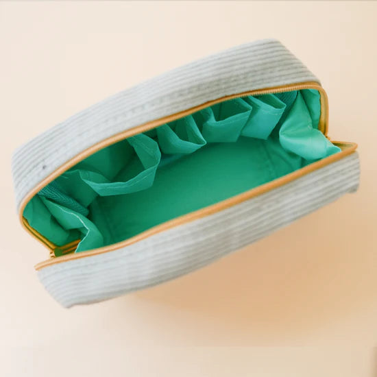 Cai & Jo Corduroy Make Up Bag - Sky Blue