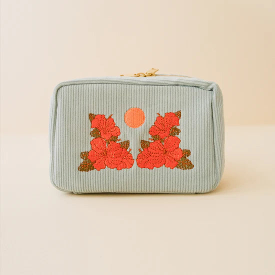 Cai & Jo Corduroy Make Up Bag - Sky Blue