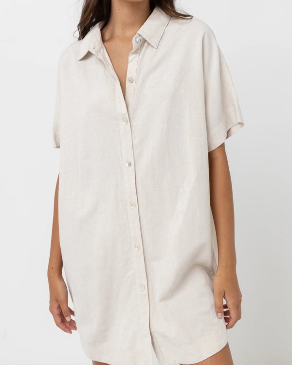 Rhythm Classic Shirt Dress - Oat