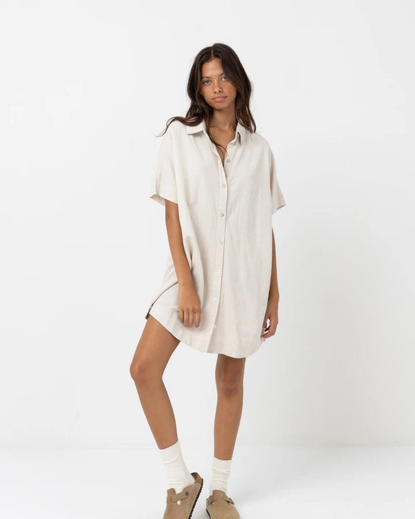 Rhythm Classic Shirt Dress - Oat