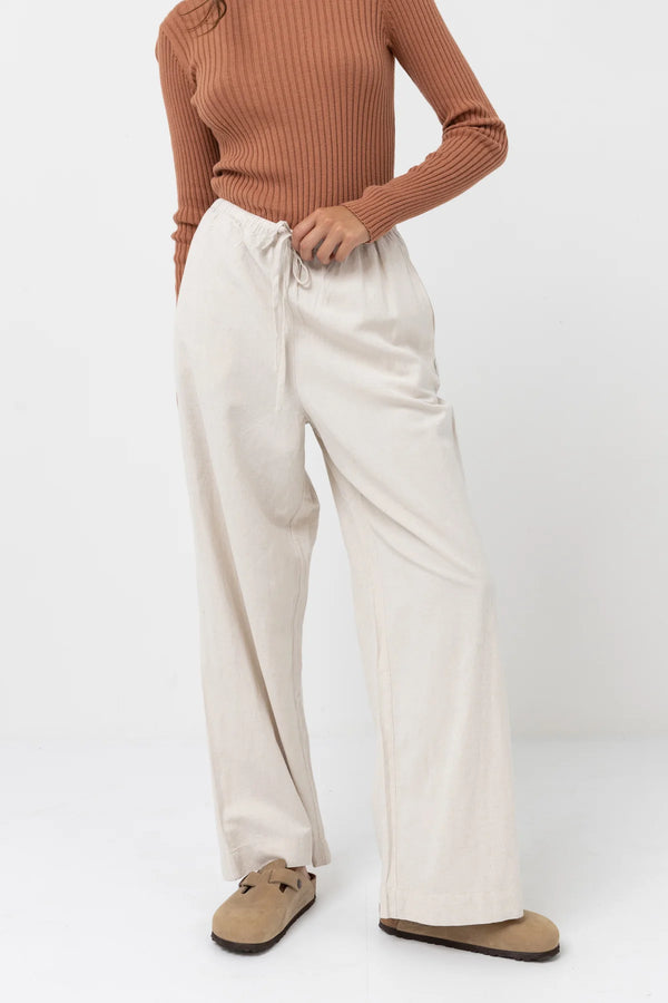 Rhythm Classic Drawstring Pant Trousers - Oat