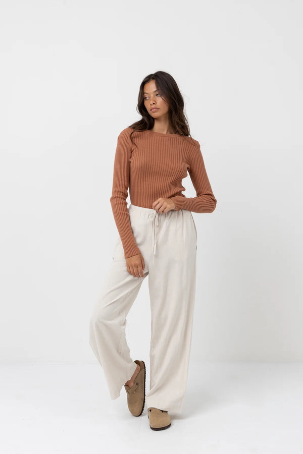 Rhythm Classic Drawstring Pant Trousers - Oat