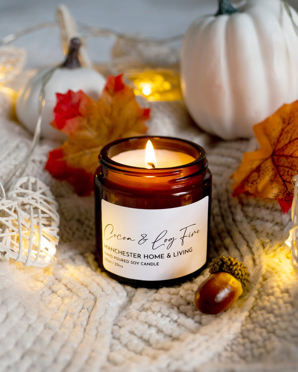 Cocoa Log Fire Candle - 180ml