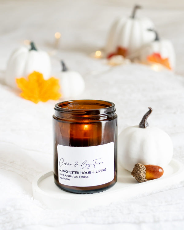Cocoa Log Fire Candle - 180ml