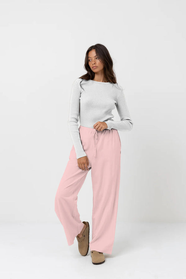 Rhythm Classic Drawstring Pant Trousers - Rose