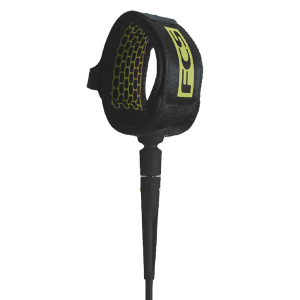 FCS 6ft Comp Surfboard Leash - Coal Lime