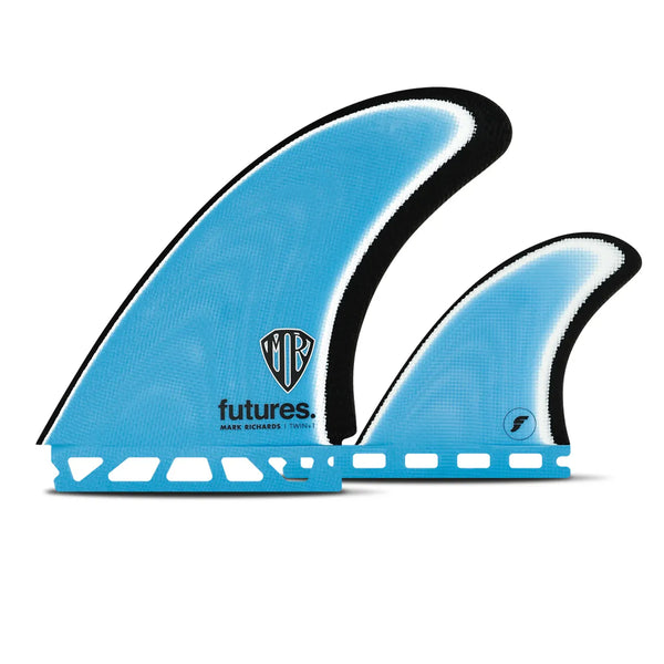 Futures Mark Richards Twin + Trailer Surfboard Fins - Blue/White/Black