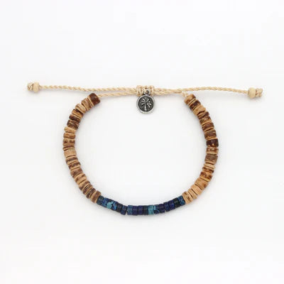 Pineapple Island Koʻolau Wood Beaded Bracelet - Navy