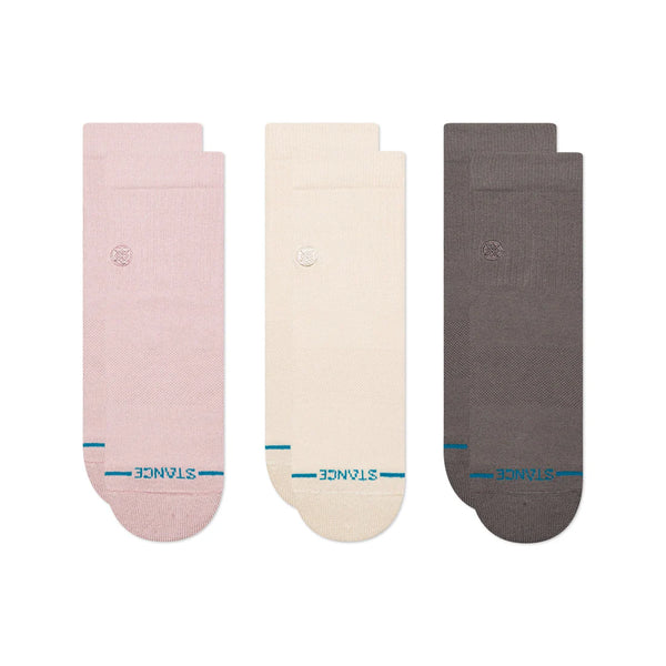 STANCE WOMENS ICON QUARTER SOCK 3 PACK - LILAC
