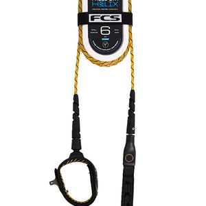 FCS 6' Leash FCS Freedom Helix 6' Comp Leash - Mango/Black