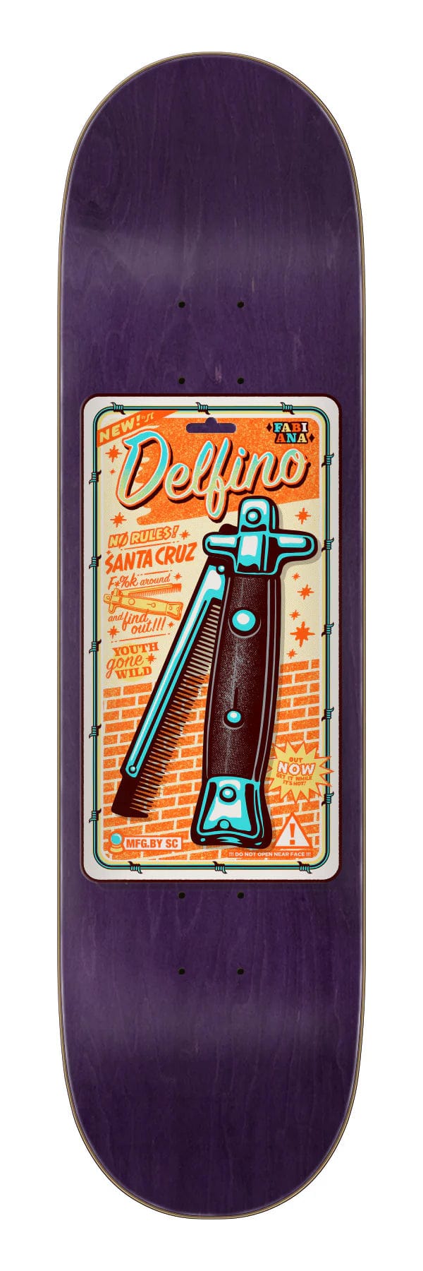 Santa Cruz Skateboard Decks Santa Cruz - Delfino Switchblade Comb Skateboard Deck - 8.25"