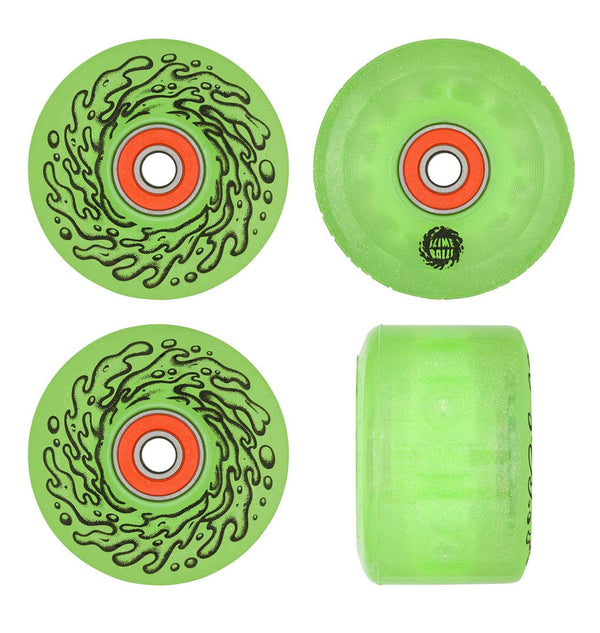 Santa Cruz Skateboards SLIME BALLS - LIGHT UPS OG SLIME GREEN/GLITTER 78A SKATEBOARD WHEELS - 60MM