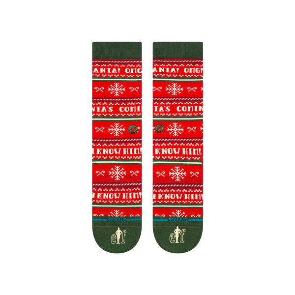 Stance Socks Stance x Elf - I Know Him Crew Sock - Red