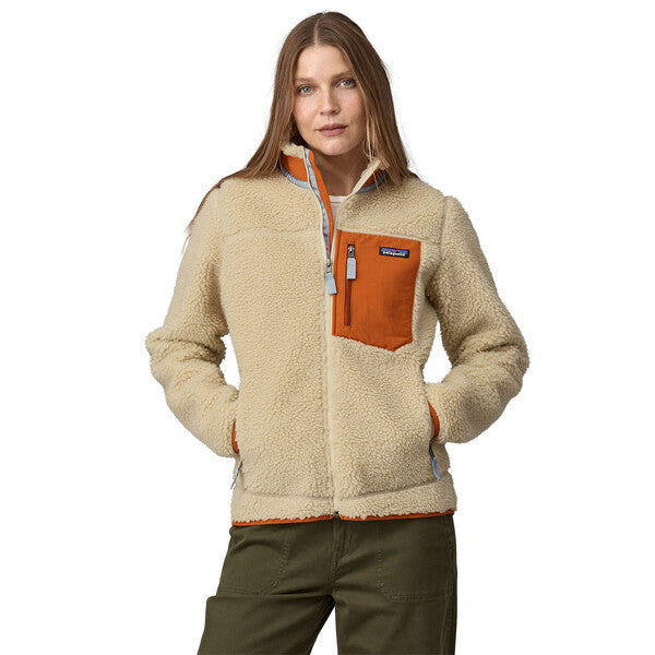 Women's Patagonia Classic Retro-X Fleece Jacket - Dark Natural/Redtail Rust
