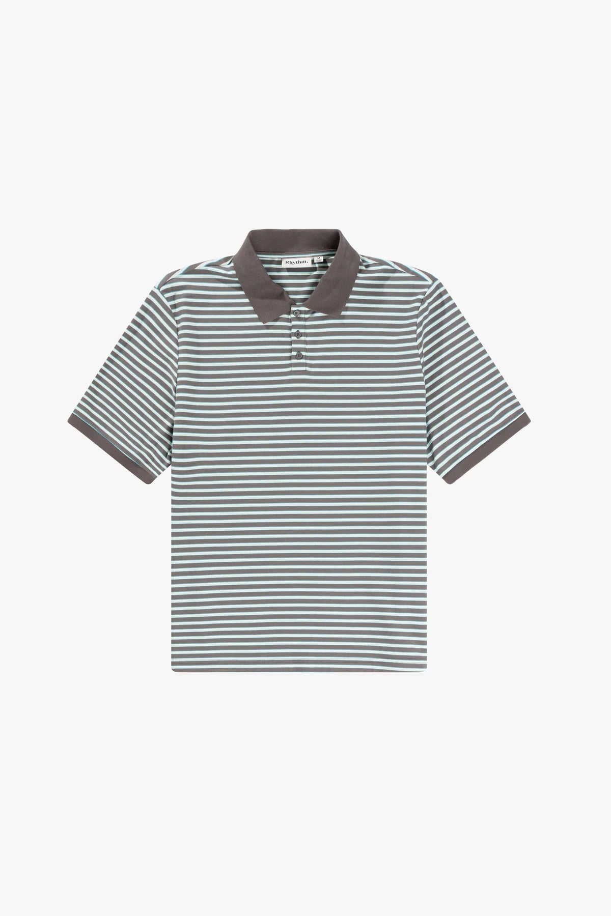 Rhythm Stripe Polo T-shirt - Charcoal