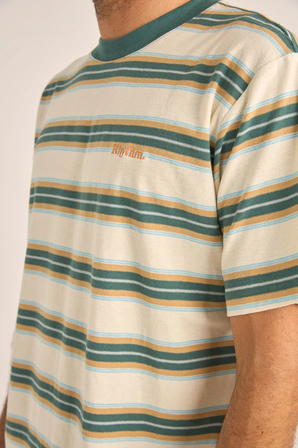 Rhythm Everyday Stripe T-Shirt - Vintage Green