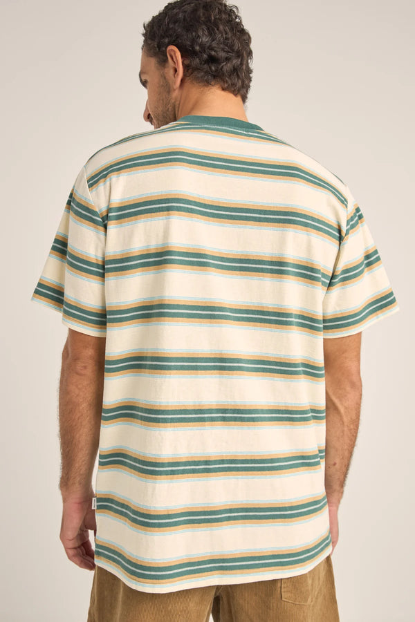 Rhythm Everyday Stripe T-Shirt - Vintage Green