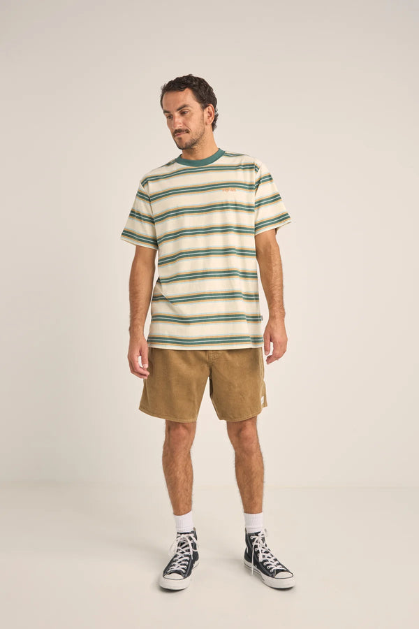 Rhythm Everyday Stripe T-Shirt - Vintage Green