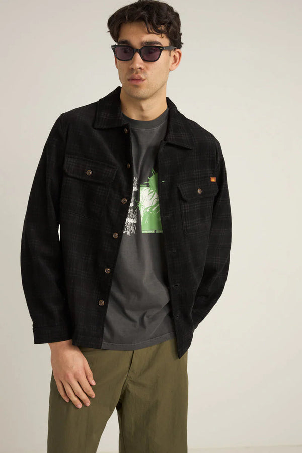Rhythm Cord Check Overshirt - Black