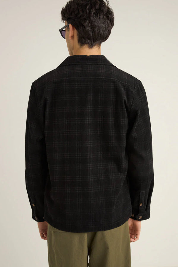 Rhythm Cord Check Overshirt - Black