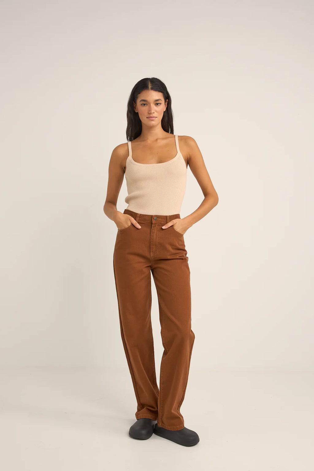 Rhythm Yumi Knit Vest Top - Sand