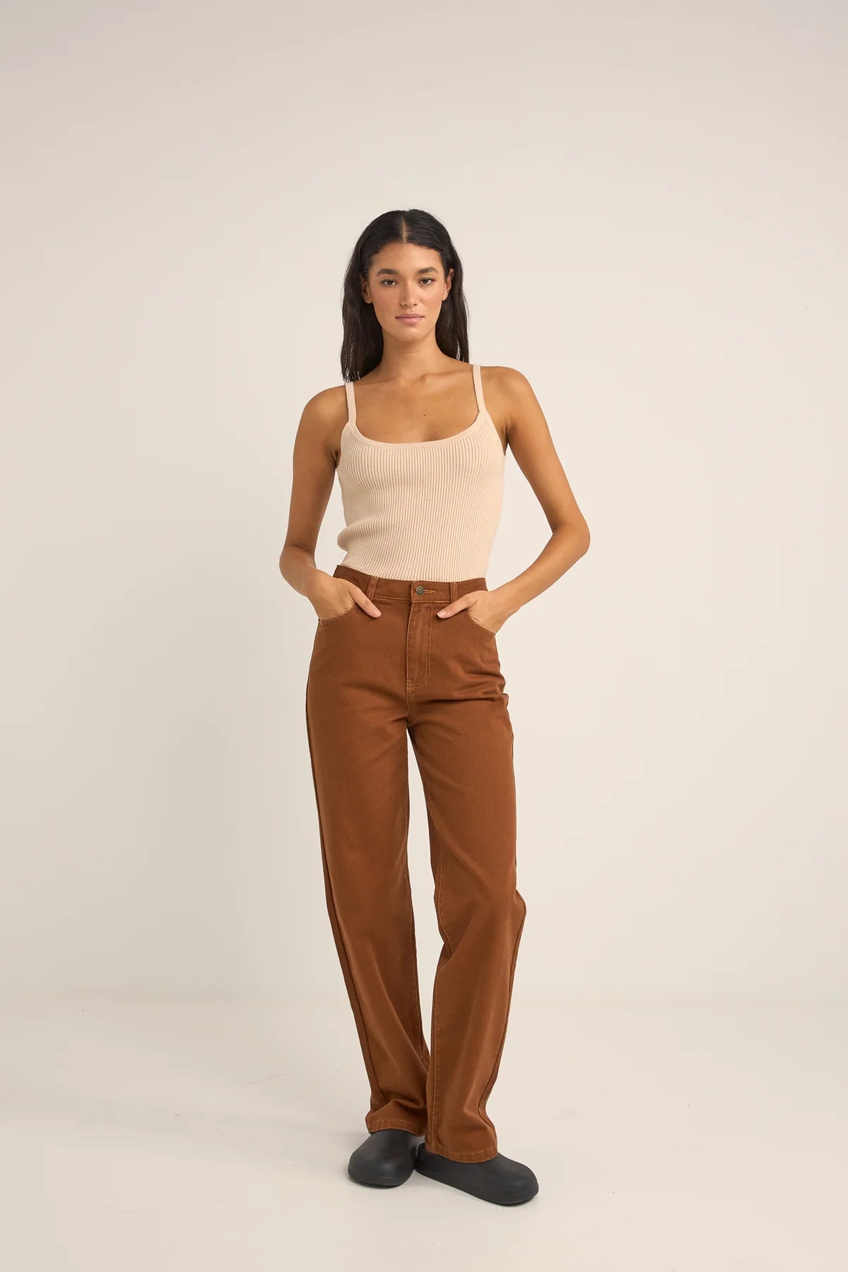 Rhythm Yumi Knit Vest Top - Sand