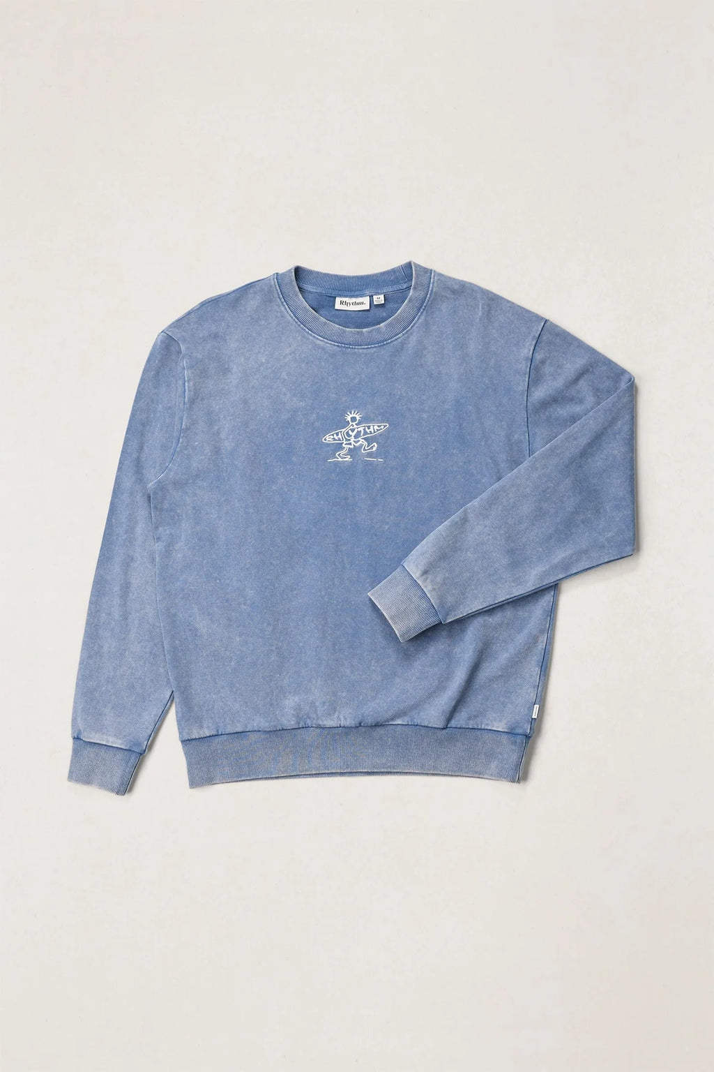 Rhythm Men's Drifter Salt Wash Crew Fleece - Indigo