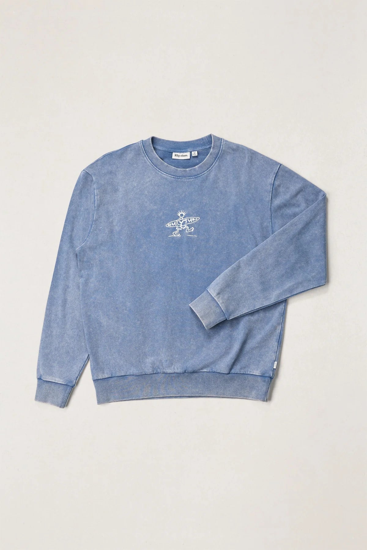 Rhythm Men's Drifter Salt Wash Crew Fleece - Indigo
