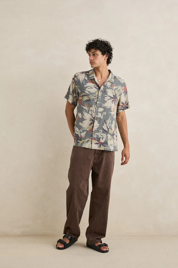 Rhythm Men's Tropical Camo Short Sleeved Shirt - Camo