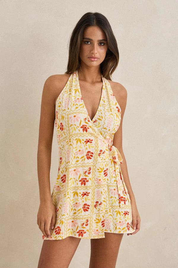 Rhythm Women's Wildflower Wrap Mini Dress - White