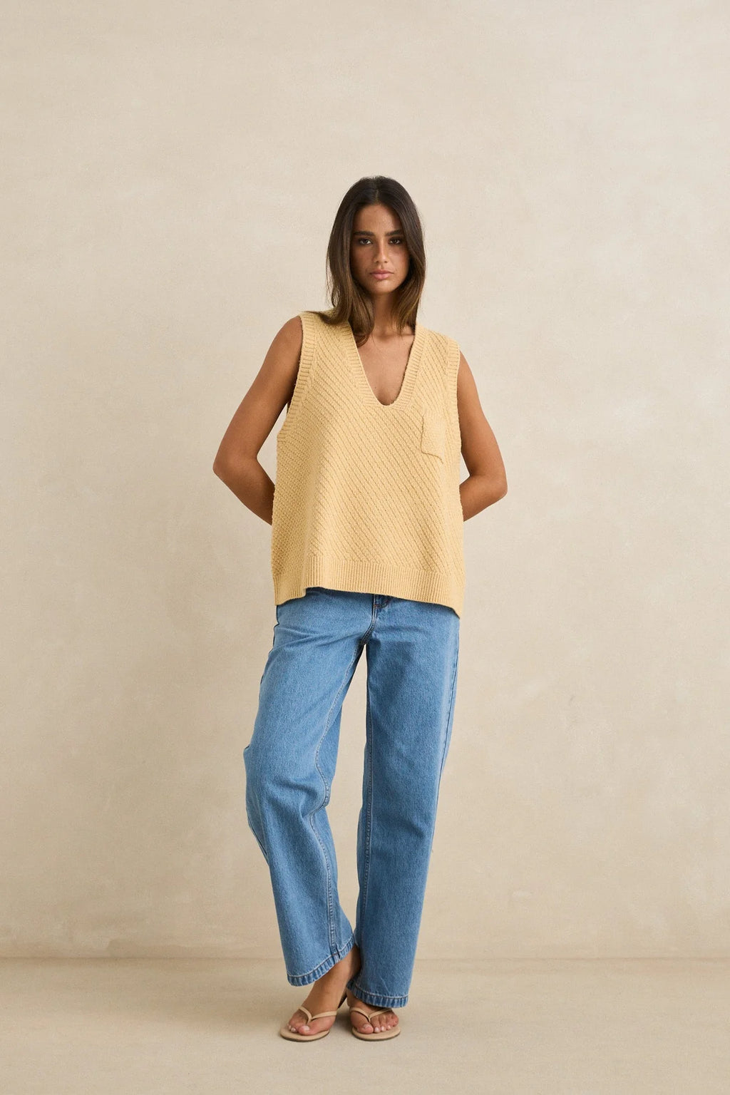 Rhythm Archer Women’s Knit Vest - Sand