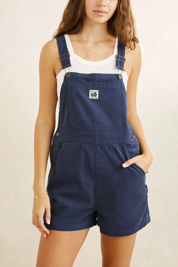 Rhythm Women's Tide Short Overall / Jumpsuit - Worn Indigo