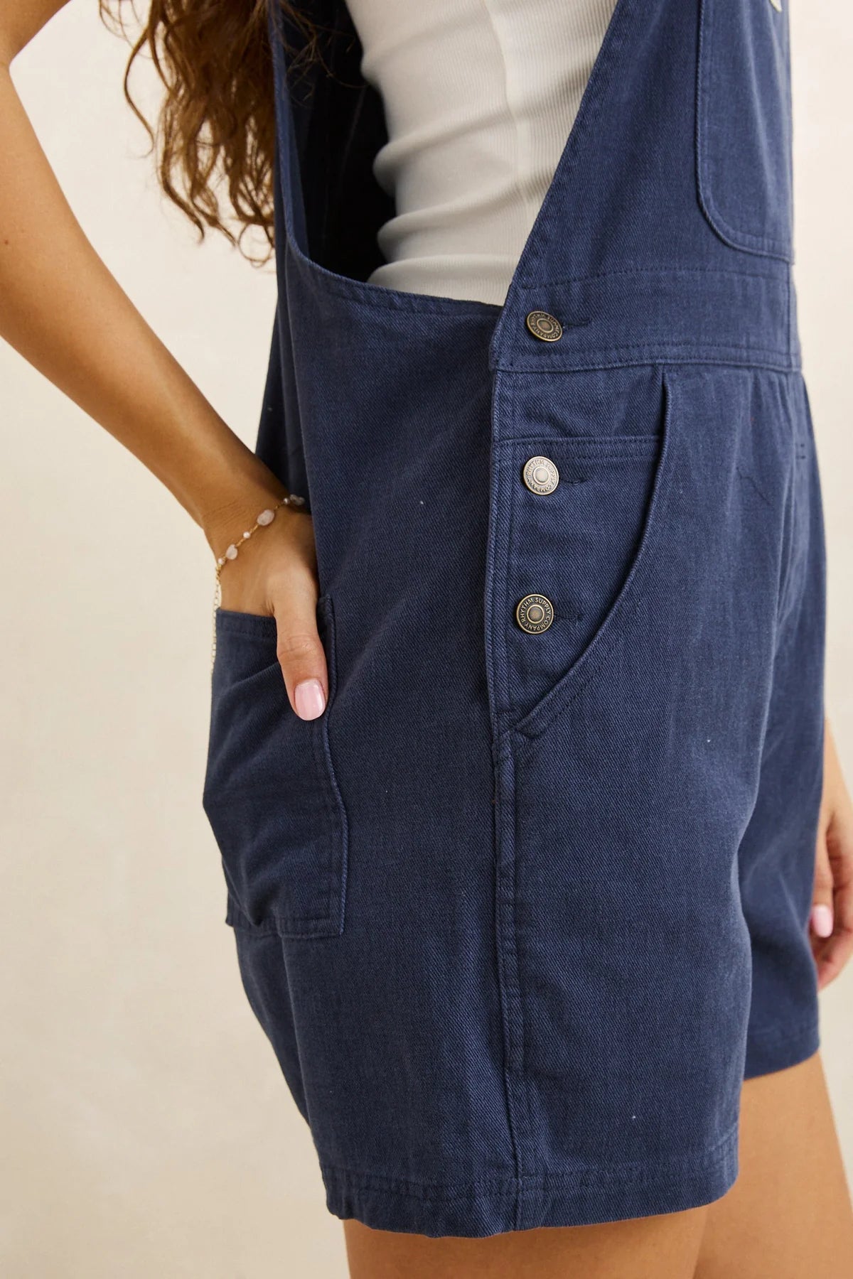 Rhythm Women's Tide Short Overall / Jumpsuit - Worn Indigo