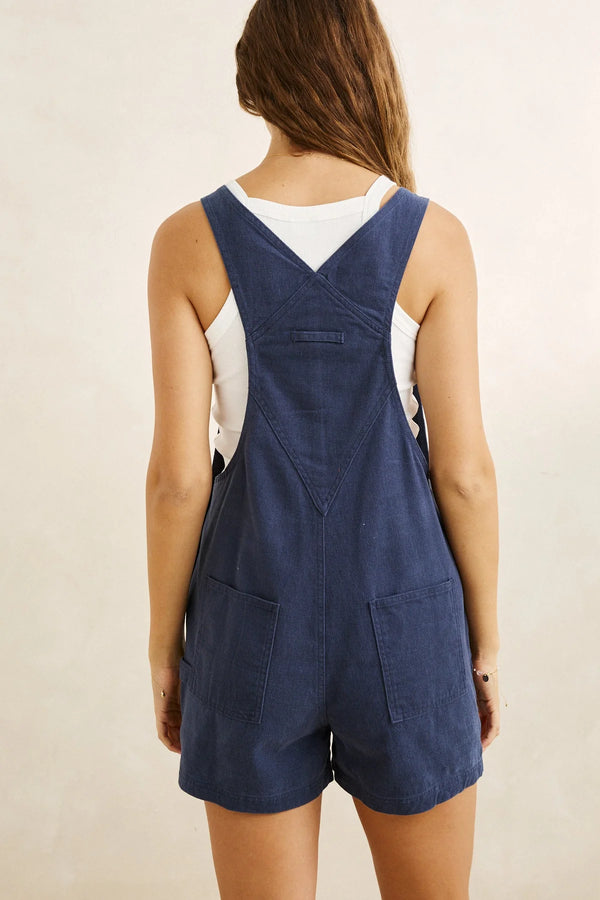 Rhythm Women's Tide Short Overall / Jumpsuit - Worn Indigo