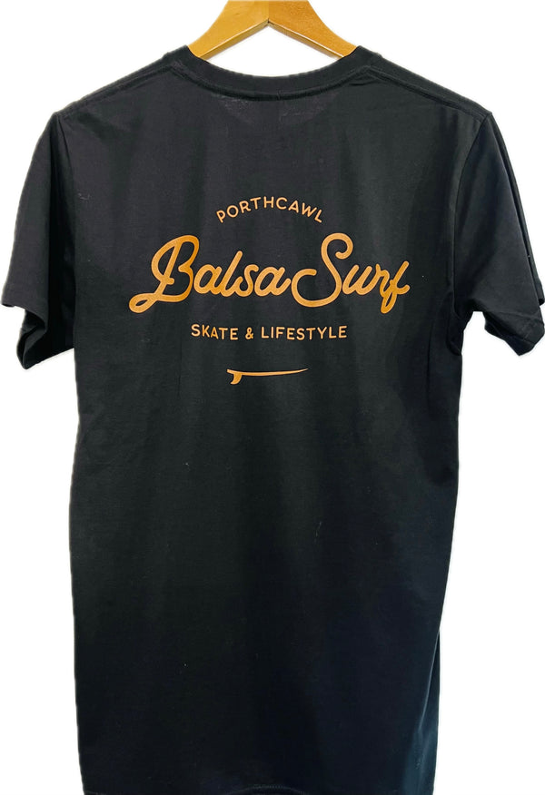 Balsa Town Organic T-shirt Black & Clay Unisex