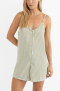 Rhythm Valley Stripe Adjustable Romper Playsuit - Ivy