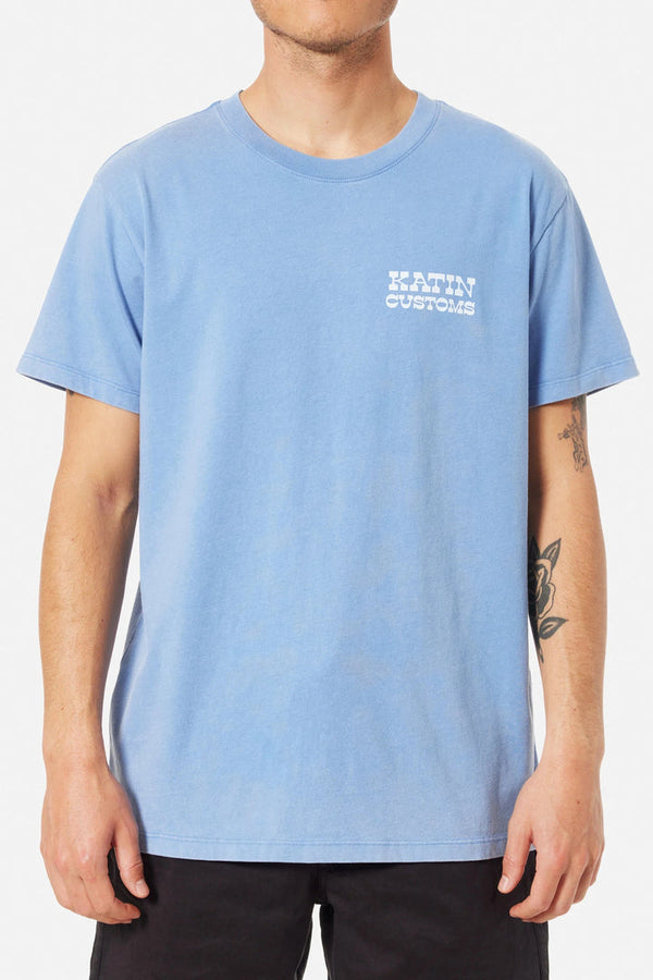 Katin Drainer T-shirt - Bay Blue Sand Wash