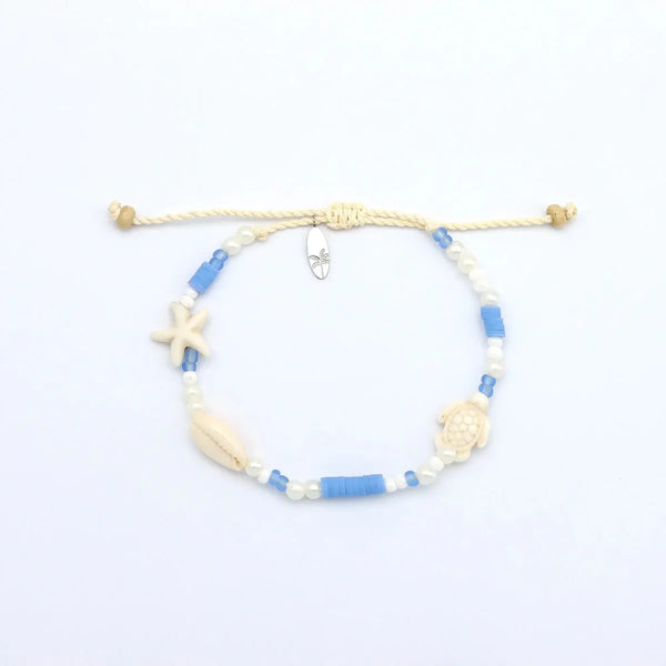 Pineapple Island Sagara Beaded Charm Bracelet - Blue