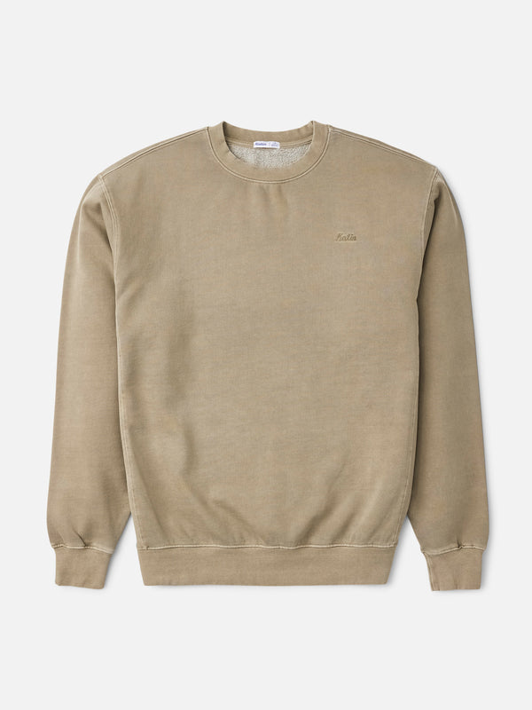 Katin Embroidered Crew - Olive Vintage Wash
