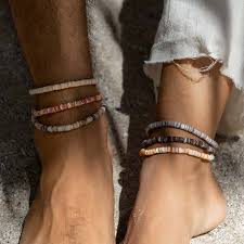 Pineapple Island Pakui Natural Shell Anklet - Light Brown